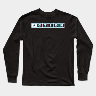 Action Glitched Film Reel Long Sleeve T-Shirt